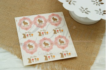 Stickers, "Bunny" (3 sheets/ 36 individual stickers)